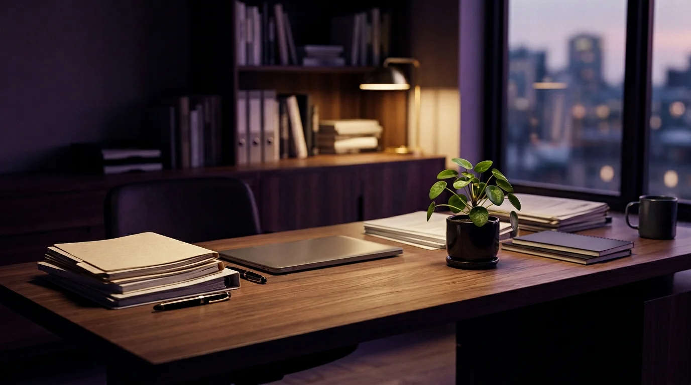 Redaktioneller Arbeitsplatz mit Unterlagen, Header 1920x640 Pixel